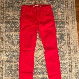 Joe’s Jeans women’s size 26 bright red “The Skinny” ankle jeans